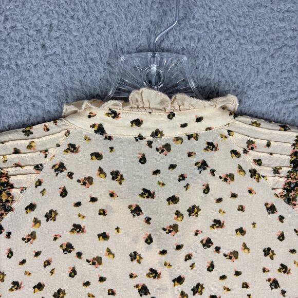 Free People Rare Feeling Dress Women’s XS Beige Floral Tiered Pleated Maxi Read - Picture 6 of 14